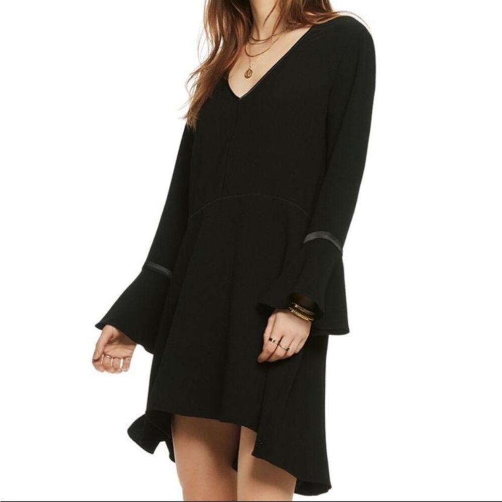 Scotch & Soda Black Flare Dress With Bell Sleeves sz L